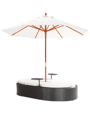 Marbella Espresso Outdoor Patio Double Chaise Lounge Bed