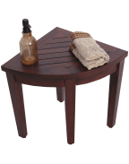 Oasis Bathroom Teak Corner Shower Seat Stool Chair Bench