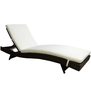Outsunny Adjustable PE Rattan Wicker Patio Chaise Lounge Chair